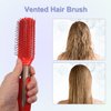 VOCOSTE 1 Pcs Hair Brush, Detangling Brush for Women and Men, Hair Brush for Straight, Curly, Long, Short, Dry Hair, Red, Plastic