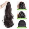 Anbuwei Claw Clip Ponytail Extension Curly Wavy Clip in Hair Pieces 18 Inch Long Fake Pony Tails Hair Extensions for Women (Dark Brown)