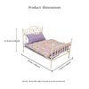 Funky Mini House 1:12 Scale Miniature Iron Bed, Dollhouse Furniture BJD Ob11 Accessories, Floral Mattress and Pillow Set, White