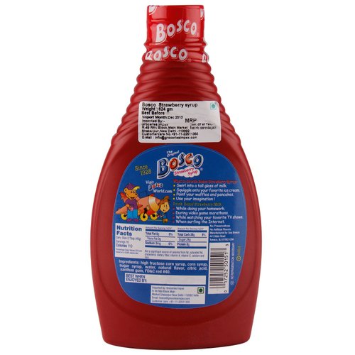 Bosco Strawberry Syrup - 22 oz Squeeze Bottle