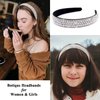 Wecoe Rhinestone Headband Women Girls Fashion Silver Headband Bling Sparkly Crystal Diamond Headband Thin Hair Band Holiday Birthday Gift Short Hair Accessories For Women Girls (Silver)