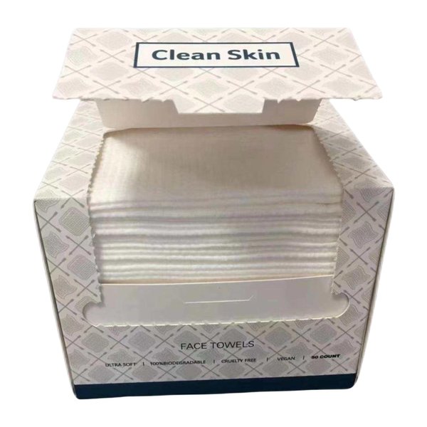 Clean Skin Disposable Face Towel | Soft Cotton Face Wipes | Dry Wipes Facial Cloths Towelettes for Washing and Drying | Facial Tissue for Skincare | Makeup Remover and Cleansing 50 Count (1 Pack)