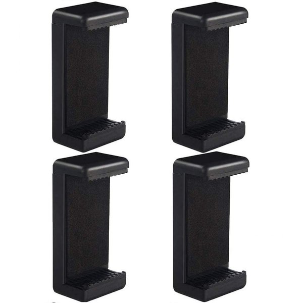 Acuvar Universal Tripod Smartphone Mounts with Dual Mounting Points for All Smartphones up to 3.5" Wide + Microfiber Cloth (4 Pack)