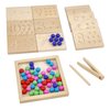 Wooden Number Tracing Board Set, Toddler Montessori Math Beads Counting Toy, Preschool Learning and Educational Math Game for Kids