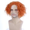 MAGQOO Mens Orange Wig Short Curly Spiky Mad Wig Synthetic Heat Resistant Cosplay Costume Wigs