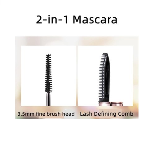 Black mascara with eyelash comb, Waterproof,Voluminous Eyelashes, Long Lasting, Smudge-proof，Mascara For Natural Lengthening And Thickening Effect(1 Pcs)