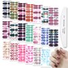 WOKOTO 20 Sheets Full Nail Marble Nail Stickers Nail Polish Strips for Women Press On Nail Polish Stickers Set with Nail File Gradient Real Nail Polish Strips Nail Wraps for Nails