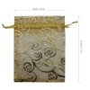 Ankirol 100pcs Sheer Organza Favor Bags For Wedding Baby Shower Rattan Print Gift Bags Samples Display Drawstring Pouches (3x4 inch, gold)