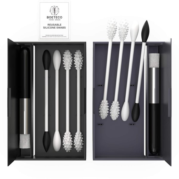 BOETECO Reusable qtip Ear Bamboo Swab and Makeup Swabs Kit.