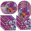 40Pack monster-high birthday Party Supplies include 20 plates, 20 napkins for the monster-high Party Decoration