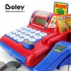 Boley Toy Cash Register with Scanner - Red and Blue Toddler Cash Register Toy for Kids with Calculator and Toy Credit Card Reader