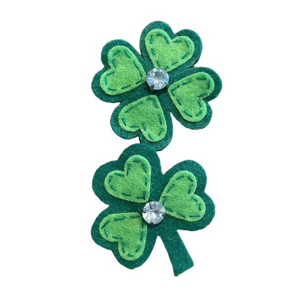 Shamrock Hair Clip, St Patrick's Day Hair Clip, Holiday Hair Clip, Girls Hair Accessory, Partially Lined Alligator Hair Clip, Irish Hair Clip