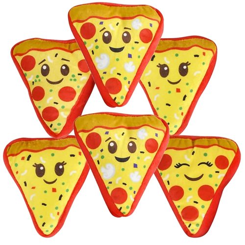 ArtCreativity Mini Plush Pizza Toys for Kids, Set of 6, Soft and Cuddly Soft Stuffed Toys in Assorted Designs, Plush Party Favors for Kids, Cute Pizza Party Decorations, 4.5 Inch