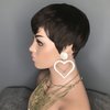 HOTKIS Pixie Cut Wig Human Hair for Black Women Short Brown Human Hair Wigs Glueless Short Pixie Wig Boy Cut Wig 4# Color Pixie Wigs 4 inch