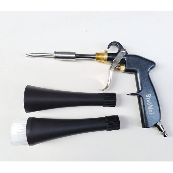 BIAOMEI High Pressure Car Interior Cleaning Gun Automobile Detailing Cleaning Car Detailing Dry Washing Gun with Brush (New ugrade Aluminum Tube Rotate), z-014