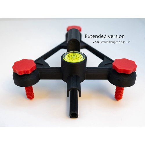 Adjustable Alignment & Leveling Stand for Garmin Approach R10 (Extended Height), Black with Red Knobs, Extended Height: 0.25'' - 2''