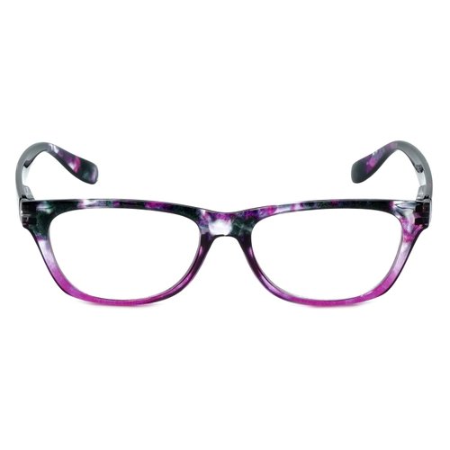 Calabria R773 Designer Colorful Reading Glasses +3.00 Purple Men Women Classic Readers Trendy Eyeglass w/Soft Case