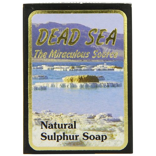 Malki Dead Sea Products Natural Sulfur Soap | Natural Face & Body Sulfur Soap Bar | Soothe Acne and Dry Skin Naturally