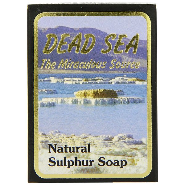 Malki Dead Sea Products Natural Sulfur Soap | Natural Face & Body Sulfur Soap Bar | Soothe Acne and Dry Skin Naturally