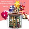 Roroom DIY Miniature and Furniture Dollhouse Kit,Mini 3D Wooden Doll House Craft Model with Dust Proof Cover and LED,Creative Room Idea for Valentine's Day Birthday Gift(Magic Shop)