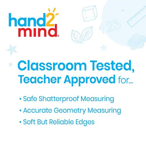 hand2mind Safe-T Protractor for Kids, 360 Protractor, Orange Plastic Clear Protractor, Kids Safe, Protractor for Geometry, Protractor Math, Protractor Set, Math Classroom Supplies (24 Pack)