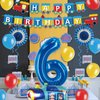 JOPARY Train 6th Birthday Decorations,Train 6 Years Old Birthday Party Supplies With Number 6 Foil Balloons, Train Birthday Banner, Latex Balloons For Kids Train Birthday Party Decoration