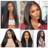 180% Density Yaki Synthetic Lace Front Wig13*4 * 1 Black Long Straight Hair Glueless Lace Front Wigs for Black Women 20 inch