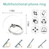 Transparent Cell Phone Ring Holder Grip, Clear Phone Ring Stand Holder, 360° Degree Rotation Phone Ring Finger Grip Back Kickstand, Compatible Tablets Most Phones and Cases (2 Silver Diamond Round)