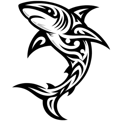 Dopetattoo 6 sheets Temporary Tattoos Polynesian Shark Tribal Shark Fake Tattoos Maori Hawaiian for Men Neck Arm Hands Leg