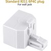 Uvital RJ11 Duplex Wall Jack Adapter Dual Phone Line Splitter Wall Jack Plug 1 to 2 Modular Converter Adapter for Office Home Fax Model Cordless Phone System, White(2 Pack)