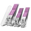 WONSIM Nail Clippers Set 4 PCS, Ultra Sharp Sturdy Stainless Steel Fingernail & Toenail Clippers, Fingernail Clipper Nail Cutter for Men and Women Purple