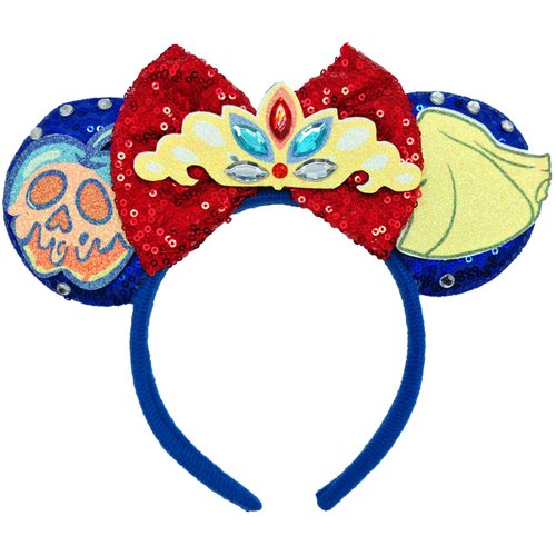 ZHENNAN Mouse Ears Headbands for Women, Glitter Princess and Poison Apple Bows Ears Headbands, Costume Cartoon Themed Events Birthday Party Decorations Hair Accessoires