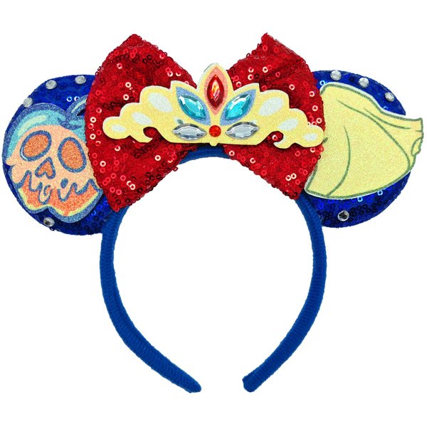 ZHENNAN Mouse Ears Headbands for Women, Glitter Princess and Poison Apple Bows Ears Headbands, Costume Cartoon Themed Events Birthday Party Decorations Hair Accessoires