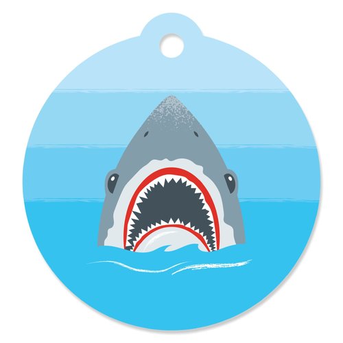 Big Dot of Happiness Shark Zone - Jawsome Shark Party or Birthday Party Favor Gift Tags (Set of 20)