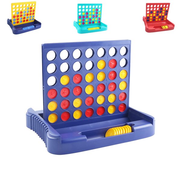 Pup Go 4 in a Row Game - 6 Spare Discs Included, Board Games Toys for Kids, Classic Four in a Row and Family Fun Games for Ages 3 4 5 6 7 8 12 Year Old Boys Children Adults (Blue)