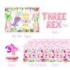 Pink Dinosaur Party Supplies For Girls 3rd Birthday Decorations Pink Three Inspired Rex Dinosaur Balloons Banner Dino Cake Topper Cupcake Toppers Girls 3rd Pink Dinosaur Decor