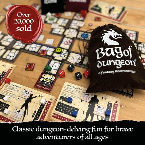 Bag of Dungeon - A Popular Fantasy Crawler Adventure Board Game | Enter The Dragon's Lair | 1-4 Players | Age 7+ | Simple-to-Play | Best Travel & Family Games | Tabletop RPG | Classic Gaming