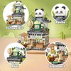 Mini Building Blocks Set - Foldable Bamboo Panda Tea Shop Creative Construction Building Toy 860 Pcs Mini Bricks for Boy Girl Age 7+(Panda)
