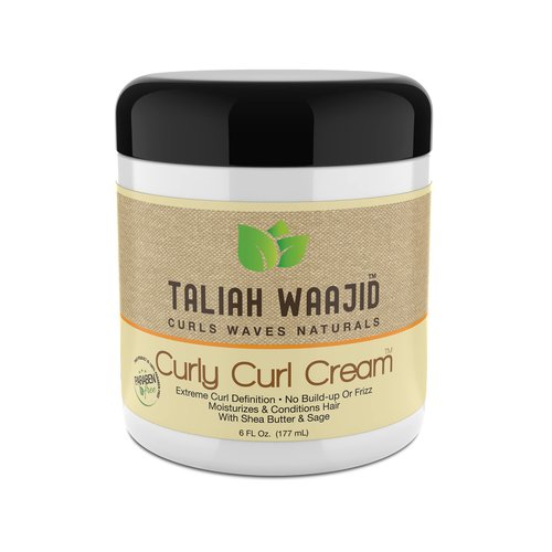 Taliah Waajid Curls Waves Natural - Curly Curl Cream | Extreme Curl Definition Hair Styling Gel | No Build-up or Frizz | 100% Paraben Free | Shea Butter & Sage - 6oz