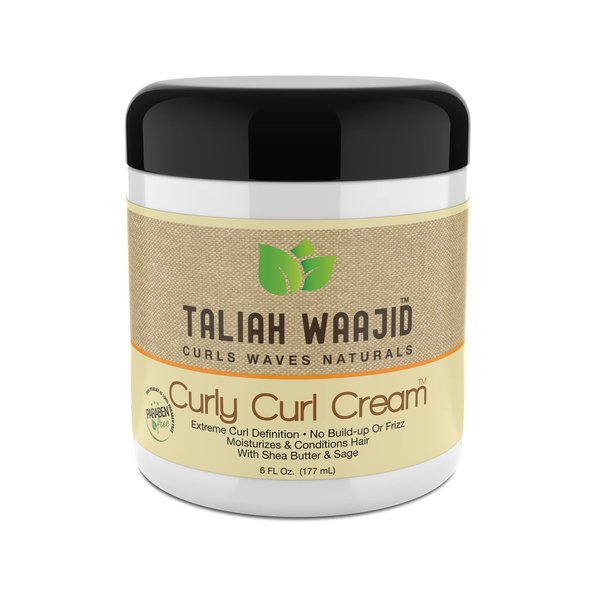 Taliah Waajid Curls Waves Natural - Curly Curl Cream | Extreme Curl Definition Hair Styling Gel | No Build-up or Frizz | 100% Paraben Free | Shea Butter & Sage - 6oz