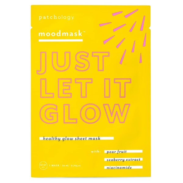 Patchology Moodmask Just Let It Glow Facial Sheet Mask - Men and Women Face Masks Skincare Sheet for Moisturizing, Hydrating, and Healthy Skin - Best Face Sheets Moisturizer (1 Count)
