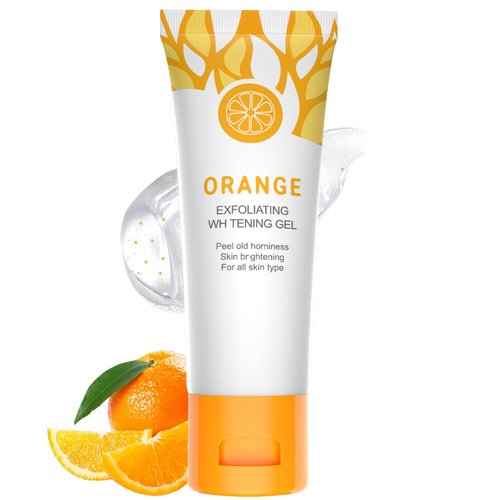 Orange Exfoliating Gel Scrub Face Body Skin, Orange Exfoliating Gel, Deep Cleansing Moisturizing Skin Repair Skin Barrier Orange Face Peeling Gel, Natural Exfoliating Gel for all Skin Type
