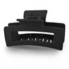 WLLHYF 3.5 Inch Square Hair Claw Clips Non-slip Matte Barrettes Strong Hold Jaw Hairpins Medium Banana Clamps Rectangle Hair Styling Accessories for Women Girls Thick Thin Hair (Black)
