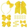 Bekecidi 20 Pieces Bow Hair Accessories Set Bow Hairpin Bow Hair Clips Rubber Band Bow Headband Bows Ribbon for Girls Kids (Yellow)
