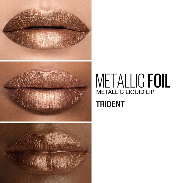 Maybelline New York Lip Studio Metallic Foil Metallic Liquid Lipstick Makeup, Trident, 0.16 fl. oz.