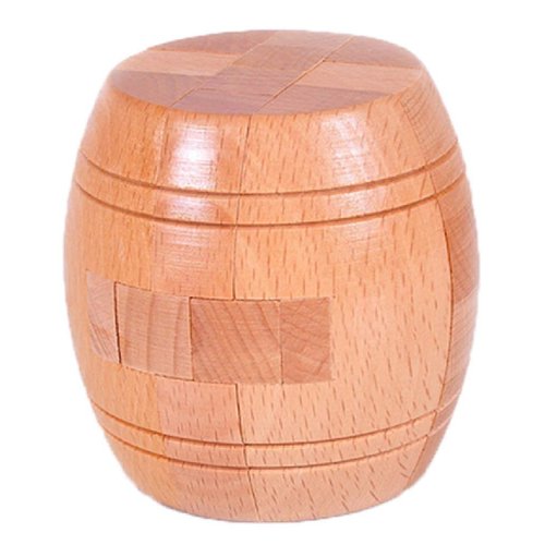 Handmade Powder Barrel Interlocking Wooden puzzle Brain Teaser Puzzles Lock Logic Puzzle Intellectual Removing Assembling Toy for Kids and Adults SHUYUE