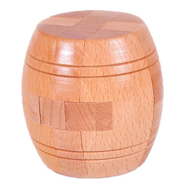 Handmade Powder Barrel Interlocking Wooden puzzle Brain Teaser Puzzles Lock Logic Puzzle Intellectual Removing Assembling Toy for Kids and Adults SHUYUE