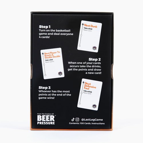 Beer Pressure The Last Leg - Live Basketball Drinking Game. Perfect for Game Days, Tailgates, Parties, and Pre Games.