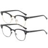 kimorn Blue Light Blocking Glasses Semi Rimless Eyewear For Women Men Blue Ray Filter Lens KS052 (Matte BlackGold+Matte Black)