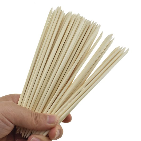 HAHIYO 7 inches 70PCs Natural Wood Double-Ended Cuticle Pusher Stick - Super Long Orange Wood Stick for Nail Care, Manicure, and Pedicure - Effective Nail Cuticle Remover and Cleaning Tool Set